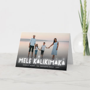 Mele Kalikimaka Glow Stars Modern Christmas Photo Holiday Card