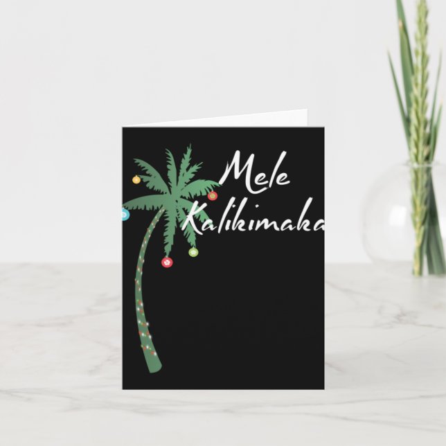 Mele Kalikimaka Hawaii Christmas Hawaiian T Shirt  Card (Front)