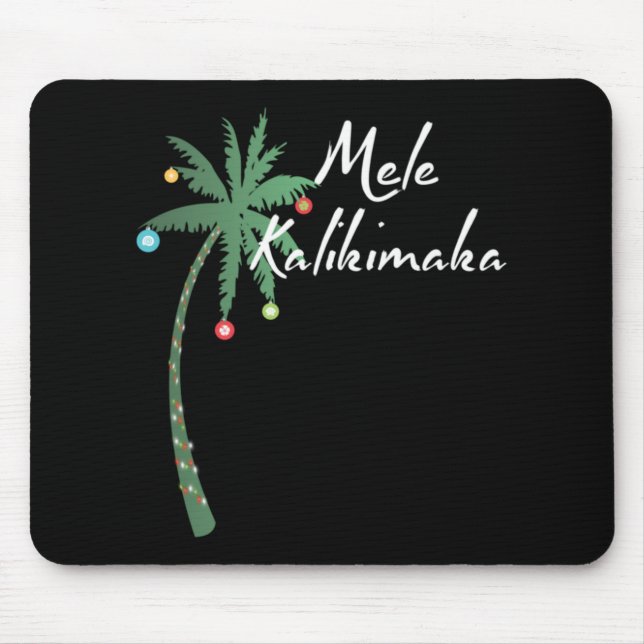 Mele Kalikimaka Hawaii Christmas Hawaiian T Shirt  Mouse Mat (Front)