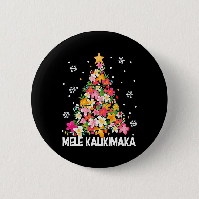 Mele Kalikimaka Hawaii Hawaiian Christmas Xmas Gir 6 Cm Round Badge (Front)