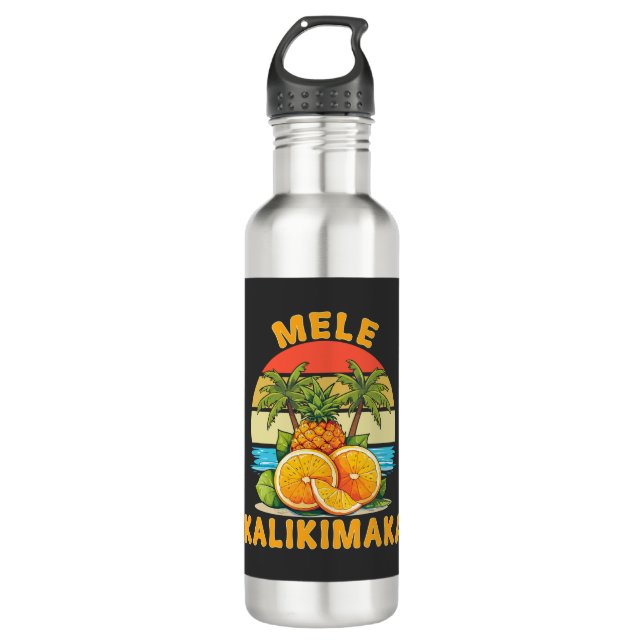 Mele Kalikimaka Hawaii Merry Christmas  710 Ml Water Bottle (Front)