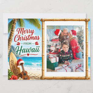 Mele Kalikimaka Hawaii Personalised Family Photo Holiday Card