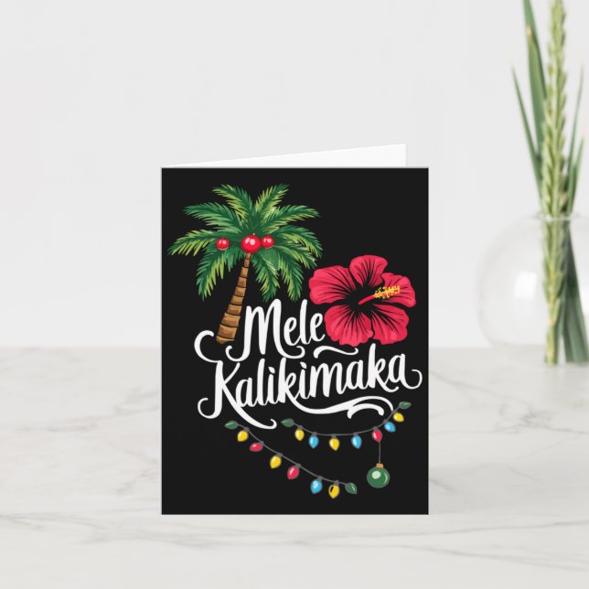 Mele Kalikimaka Hawaii Santa Hawaiian Merry Christ Card (Front)