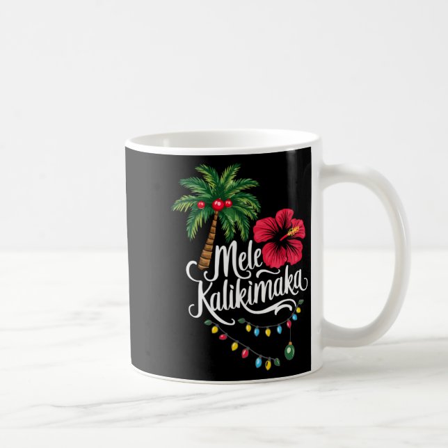Mele Kalikimaka Hawaii Santa Hawaiian Merry Christ Coffee Mug (Right)