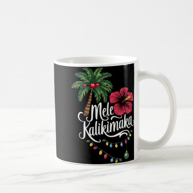 Mele Kalikimaka Hawaii Santa Hawaiian Merry Christ Coffee Mug (Right)