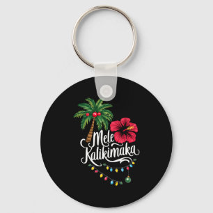 Mele Kalikimaka Hawaii Santa Hawaiian Merry Christ Key Ring