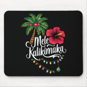 Mele Kalikimaka Hawaii Santa Hawaiian Merry Christ Mouse Mat