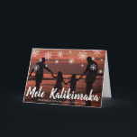 Mele Kalikimaka Hawaiian Beach Photo Christmas Holiday Card<br><div class="desc">Send out holiday cheer with this cute Christmas card featuring the handwritten Hawaiian greeting "Mele Kalikimaka" and snowflakes drawn in chalk over your favourite family vacation photo.  Add your personal message to the inside or delete the text if you want to hand write your message.</div>