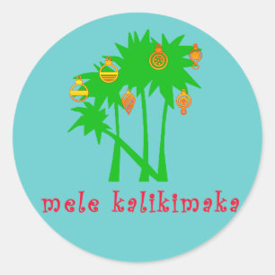 Mele Kalikimaka Hawaiian Christmas Apparel Classic Round Sticker