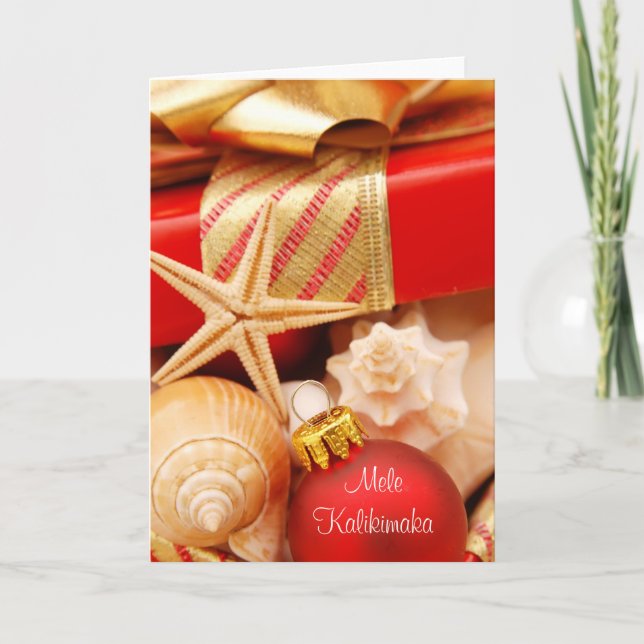 Mele Kalikimaka Hawaiian Christmas Card (Front)