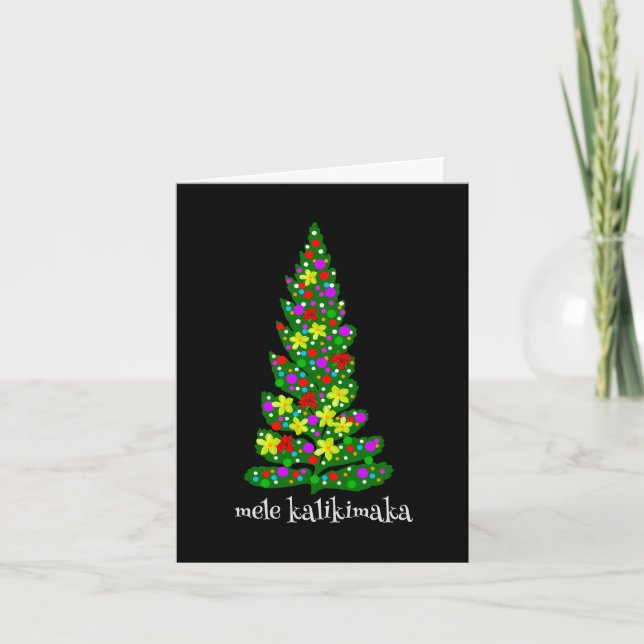 Mele Kalikimaka Hawaiian Christmas Greeting Card (Front)
