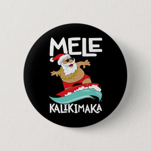 Mele Kalikimaka Hawaiian Christmas Hawaii Surfing 6 Cm Round Badge