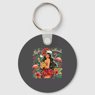 Mele Kalikimaka Hawaiian Christmas Hula Girl Hawai Key Ring