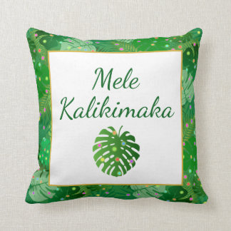 Mele Kalikimaka Hawaiian Christmas Lights Holiday Cushion