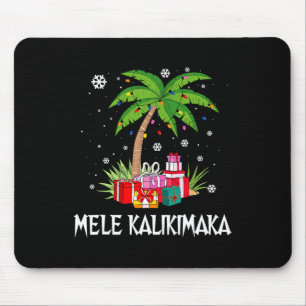 Mele Kalikimaka Hawaiian Christmas Palm Tree Famil Mouse Mat