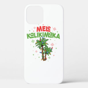 Mele Kalikimaka Hawaiian Christmas Palm Tree Light iPhone 12 Case
