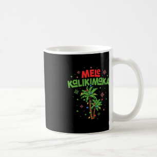 Mele Kalikimaka Hawaiian Christmas Palm Tree Light Coffee Mug