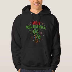 Mele Kalikimaka Hawaiian Christmas Palm Tree Light Hoodie