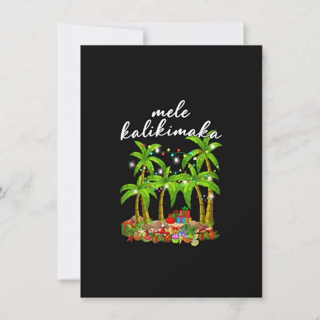 Mele Kalikimaka Hawaiian Christmas Palm Tree Light Invitation (Front)