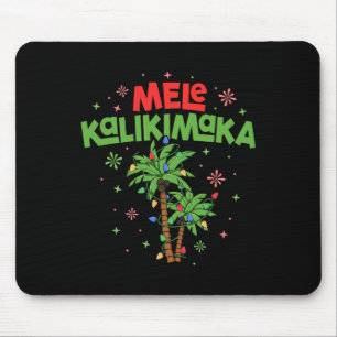 Mele Kalikimaka Hawaiian Christmas Palm Tree Light Mouse Mat