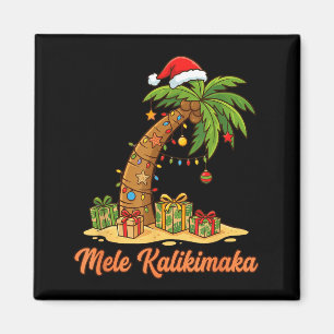 Mele Kalikimaka Hawaiian Christmas Palm Trees Magnet