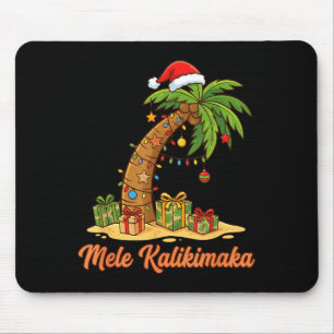 Mele Kalikimaka Hawaiian Christmas Palm Trees Mouse Mat