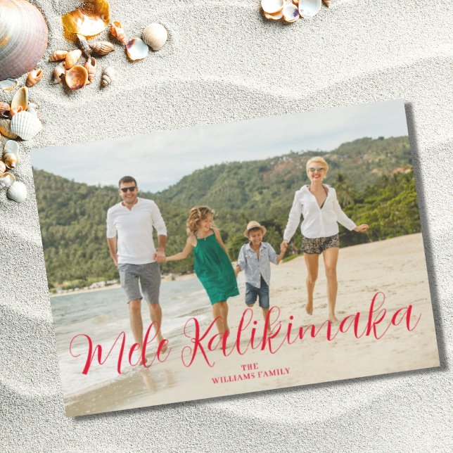 Mele Kalikimaka Hawaiian Christmas Photo  Holiday Card (Creator Uploaded)