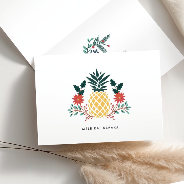 Mele Kalikimaka | Hawaiian Christmas Pineapple Holiday Card (Creator Uploaded)