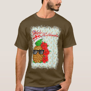 Mele Kalikimaka Hawaiian Christmas Pineapple T-Shirt