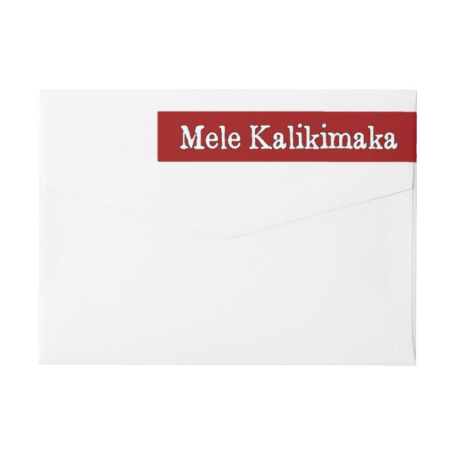 Mele Kalikimaka Hawaiian Christmas Return Address Wrap Around Label (Back)
