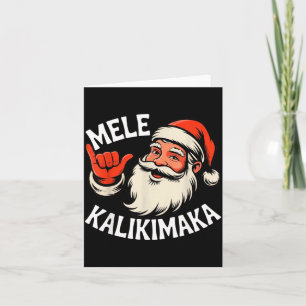 Mele Kalikimaka Hawaiian Christmas Santa Cartoon D Card