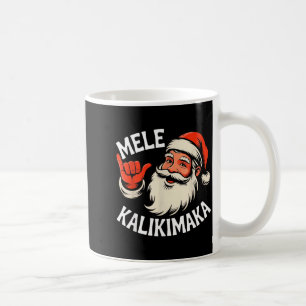 Mele Kalikimaka Hawaiian Christmas Santa Cartoon D Coffee Mug