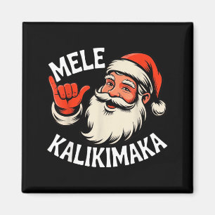 Mele Kalikimaka Hawaiian Christmas Santa Cartoon D Magnet