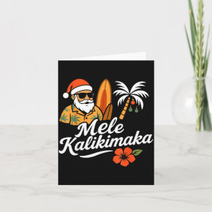 Mele Kalikimaka Hawaiian Christmas Santa Hat Hawai Card