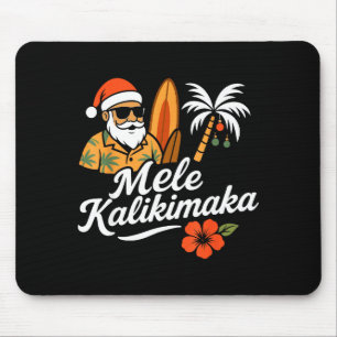 Mele Kalikimaka Hawaiian Christmas Santa Hat Hawai Mouse Mat