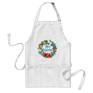 Mele Kalikimaka Hawaiian Christmas Wreath Standard Apron