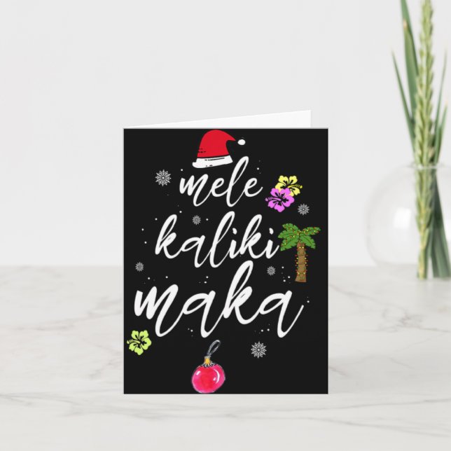 Mele Kalikimaka Hawaiian Hawaii Xmas Pajama Palm T Card (Front)