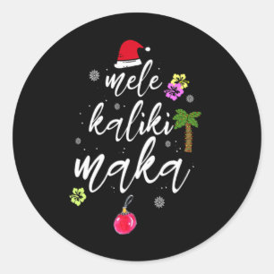 Mele Kalikimaka Hawaiian Hawaii Xmas Pajama Palm T Classic Round Sticker