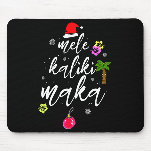 Mele Kalikimaka Hawaiian Hawaii Xmas Pajama Palm T Mouse Mat (Front)