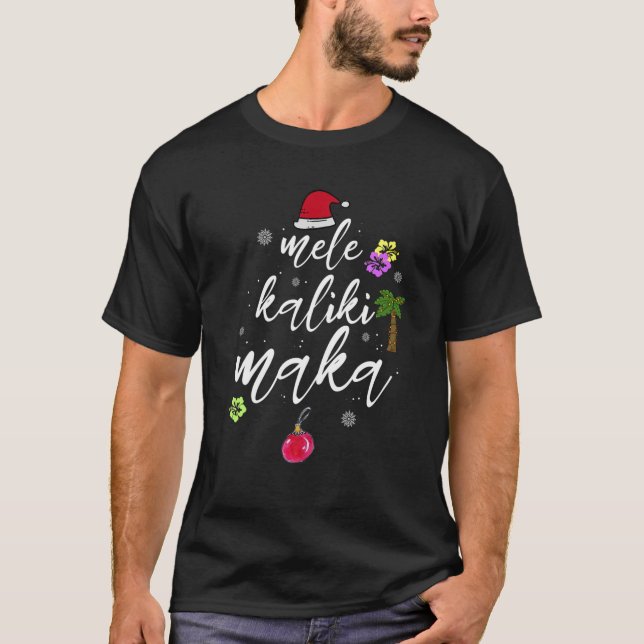Mele Kalikimaka Hawaiian Hawaii Xmas Pajama Palm T T-Shirt (Front)