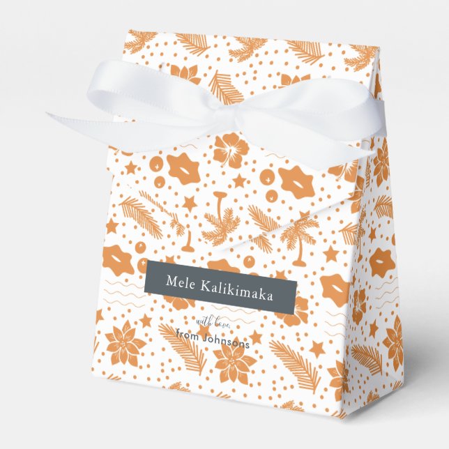 Mele Kalikimaka Hawaiian Holiday Floral Favour Box (Front Side)