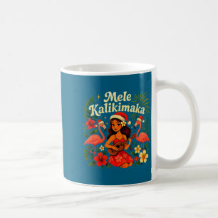 Mele Kalikimaka Hawaiian Hula Girl Christmas Troca Coffee Mug
