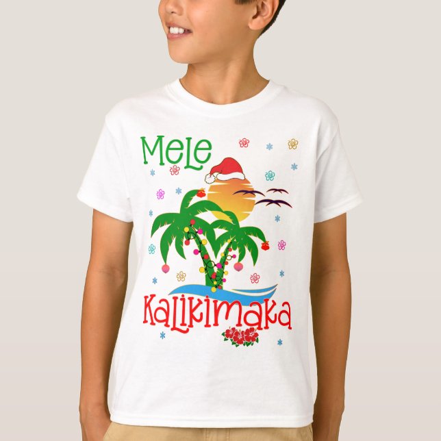 Mele Kalikimaka Hawaiian Merry Christmas Aloha Mat T-Shirt (Front)
