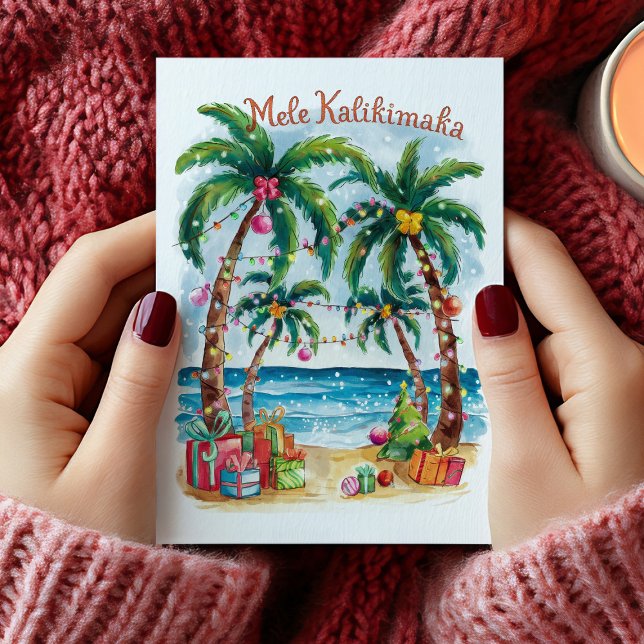 Mele Kalikimaka Hawaiian Merry Christmas Card (Mele Kalikimaka Hawaiian Merry Christmas Card)