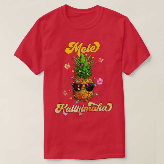 Mele Kalikimaka Hawaiian Merry Christmas Hawaii Me T-Shirt (Design Front)