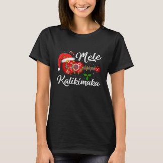 Mele Kalikimaka Hawaiian Music Ukulele Guitar Chri T-Shirt