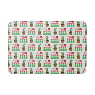 Mele Kalikimaka Hawaiian Pineapple Merry Christmas Bath Mat