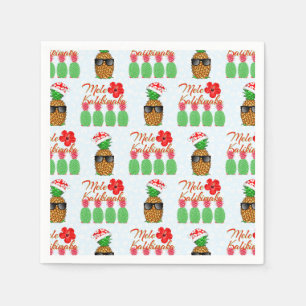 Mele Kalikimaka Hawaiian Pineapple Merry Christmas Napkin