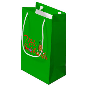 Mele Kalikimaka Hawaiian Pineapple Small Gift Bag