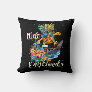 Mele Kalikimaka Hawaiian Pineapple Surfing Ridding Cushion